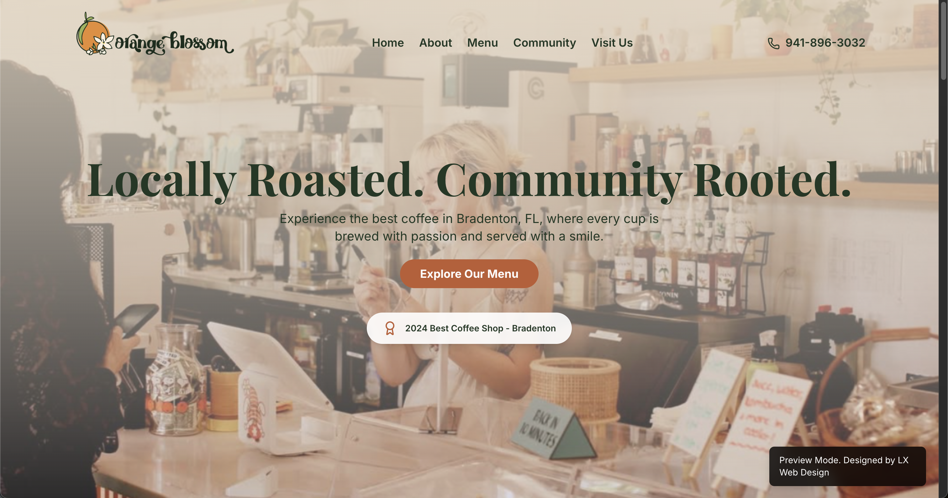 Orange Blossom Coffee website
