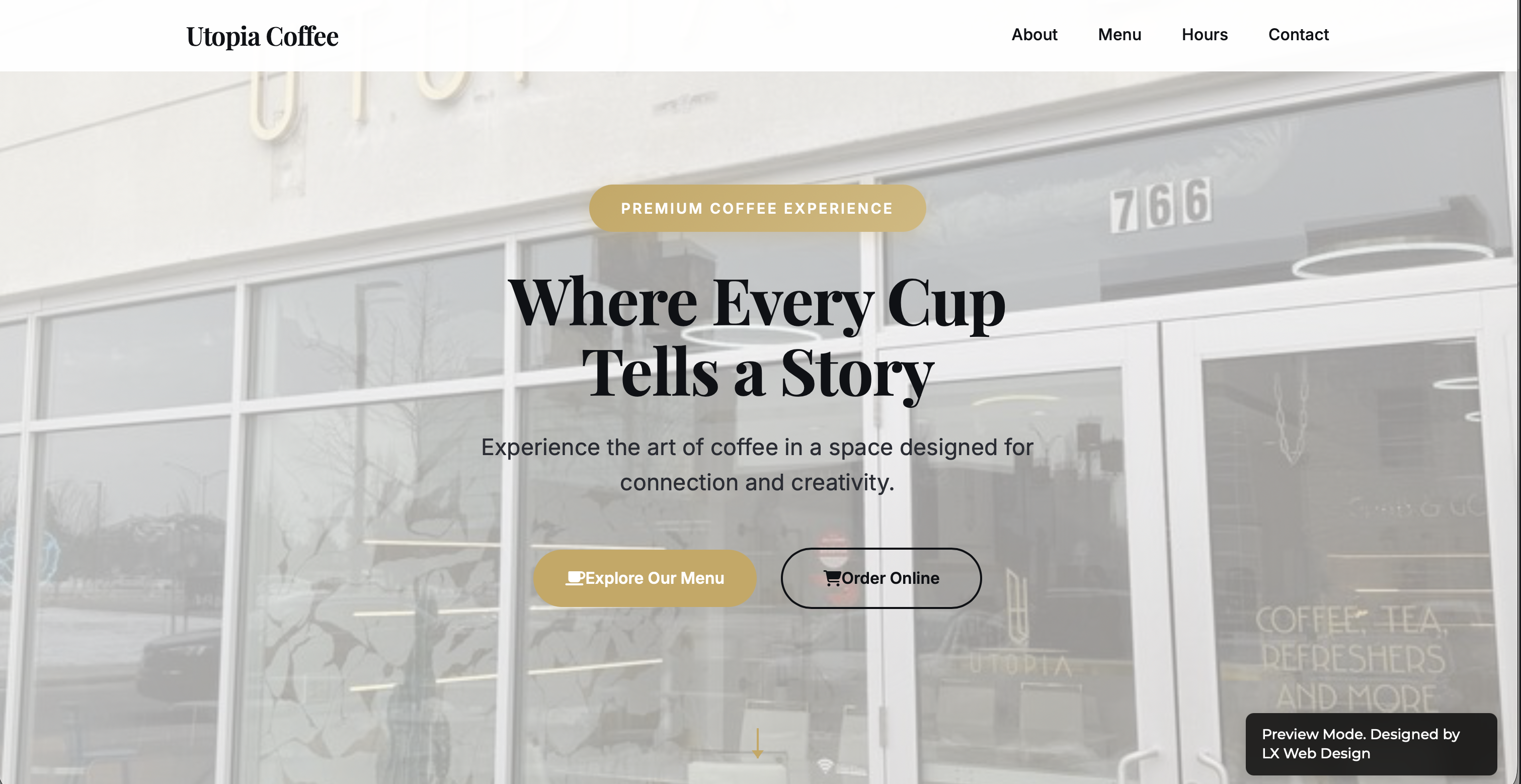Utopia Coffee website
